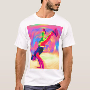 T-shirt Dança da rua, arco-íris, radial