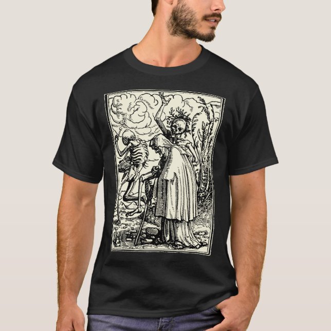 T-shirt Dança de morto, Dance of macabre (Holbein) (Frente)