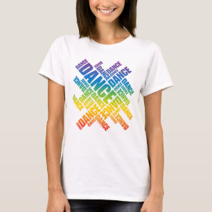 T-shirt Dança tipográfica (espectro)