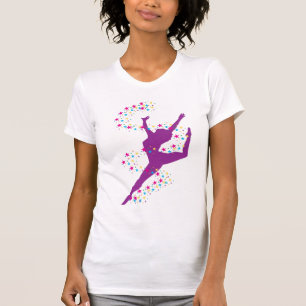 T-shirt Dançarina Roxa com Camisa-T de Estrelas