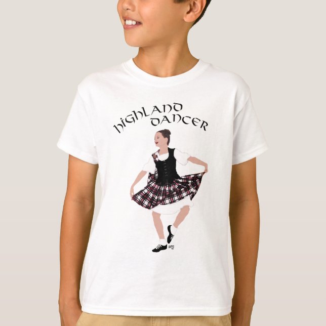 T-shirt Dançarino de Dança Country Escocesa (Frente)