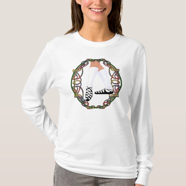 T-shirt Dançarino de Sapato Macio - Entrelaçamento Celta (Frente)