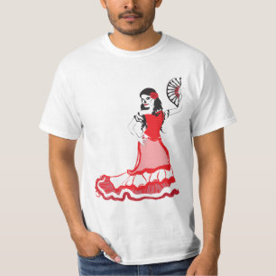 T-shirt dançarino do espanhol de diâmetro de los muertos