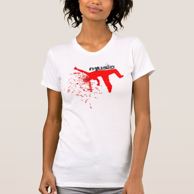 T-shirt Dancing Man, Red Silhouette Music Concept Design 2 (Frente)