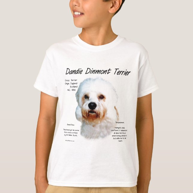 T-shirt Dandie Dinmont Terrier History Design (Frente)