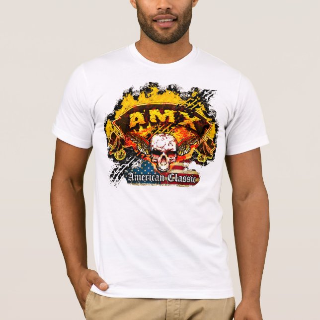 T-shirt Dardo de AMC AMX - crânio da bandeira da (Frente)