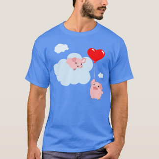 T-Shirt das Asas do Amor (Porcos de Cartoon Bonito