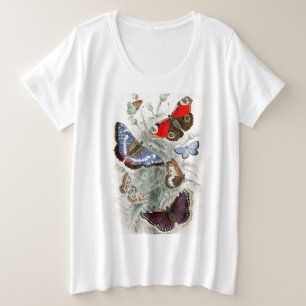 T-shirt das BORBOLETAS MAIS o ALGODÃO do TAMANHO