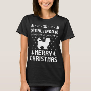 T-shirt das camisolas do Feliz Natal de MALTIPOO