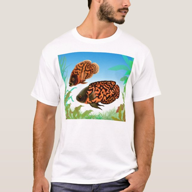 T-shirt das cichlidaes de Oscar do tigre (Frente)