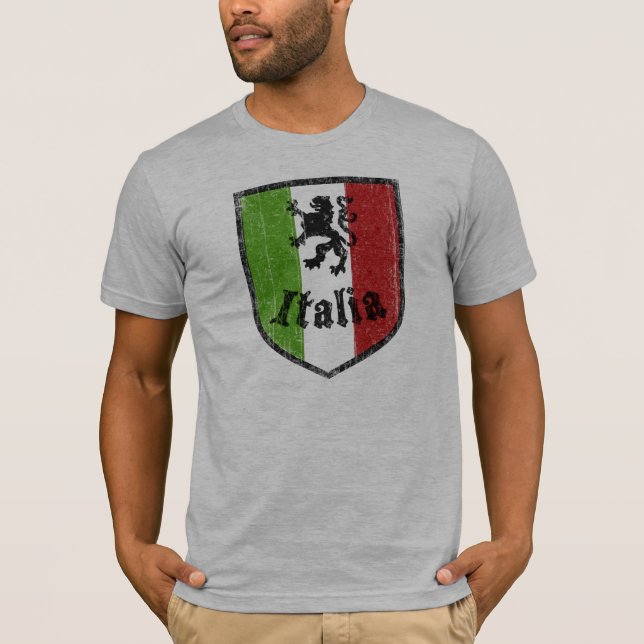 T-shirt das cinzas da crista da bandeira de Italia (Frente)