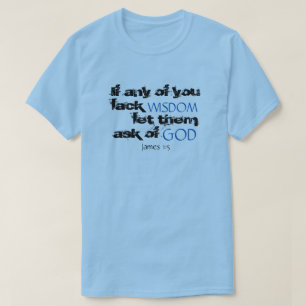 T-shirt das citações da escritura do 1:5 de Jame