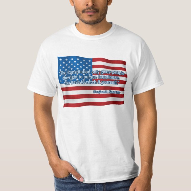 T-shirt das citações de Benjamin Franklin (Frente)