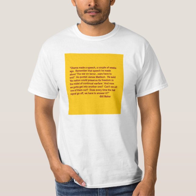 T-shirt das citações de Bill Maher a respeito de (Frente)