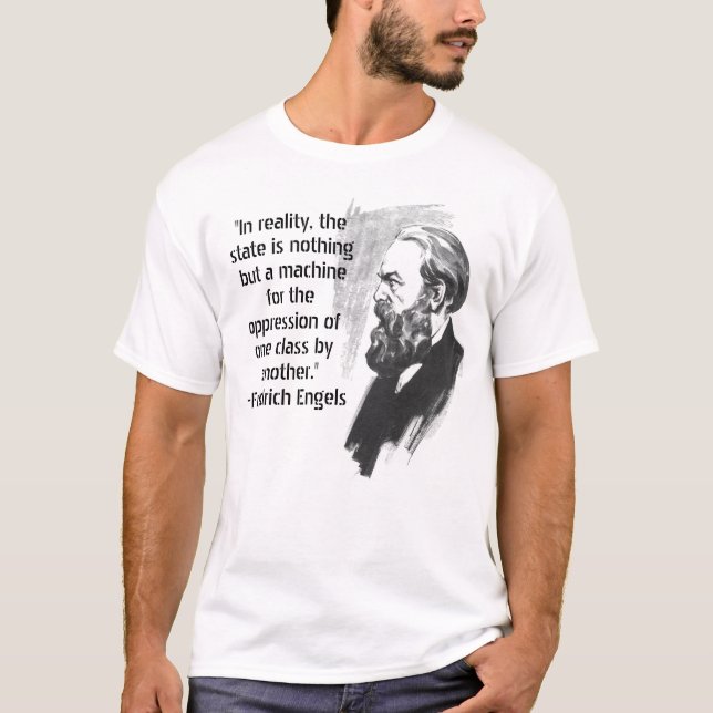 T-shirt das citações de Friedrich Engels (Frente)