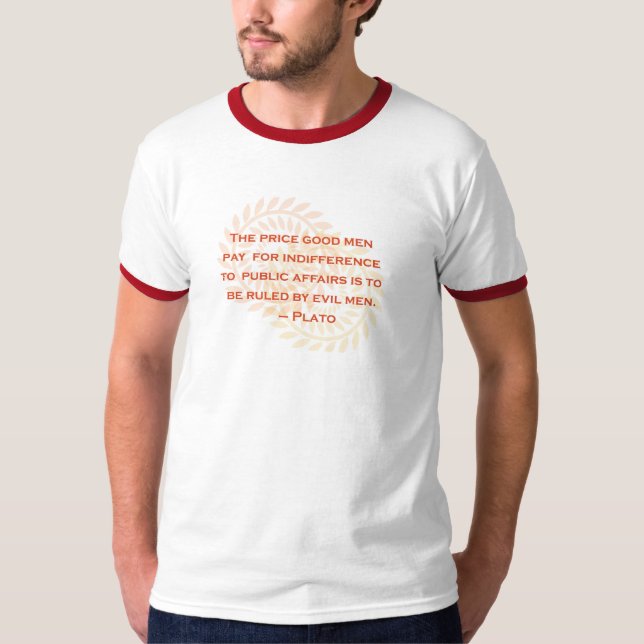 T-shirt das citações de Plato (Frente)