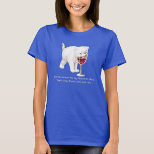 T-shirt das citações do amante do vinho e do gat