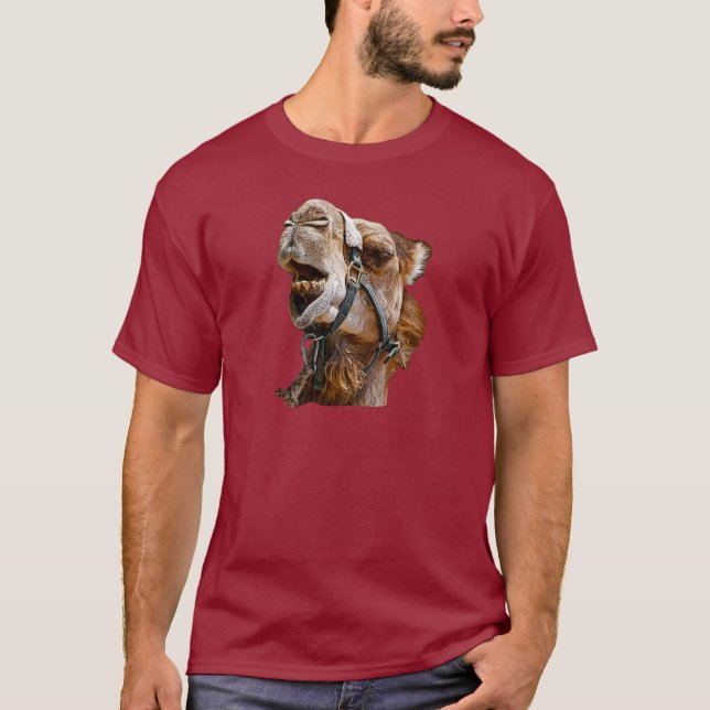 T-shirt das cores escuras do camelo (Frente)