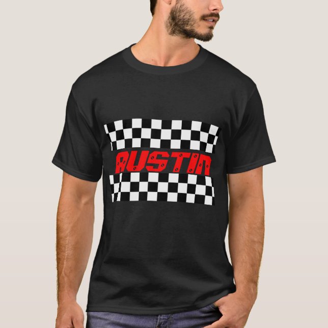 T-shirt das corridas de carros de Austin (Frente)