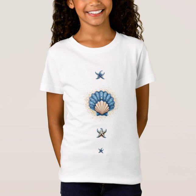T-Shirt das Crianças de Seashell (Frente)