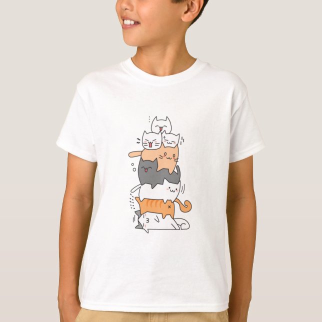 T-Shirt das Crianças de Torre de Cat (Frente)