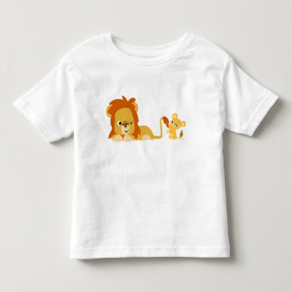 T-shirt das crianças do pai e do Cub do leão
