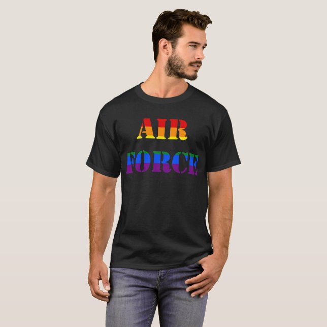 T-shirt das forças armadas do arco-íris LGBT da (Frente Completa)