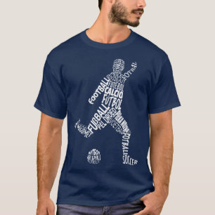 T-shirt das línguas do futebol do impressão da