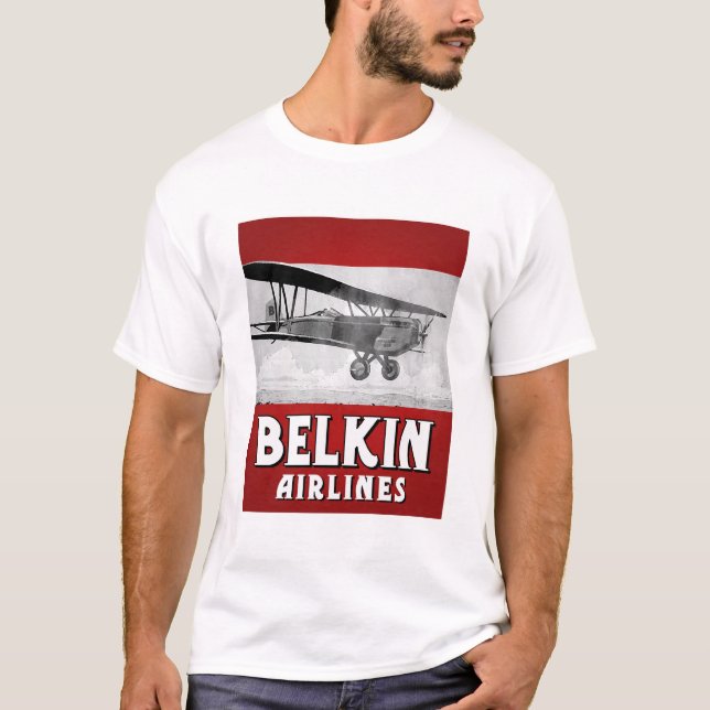 T-shirt das linhas aéreas de Belkin (Frente)
