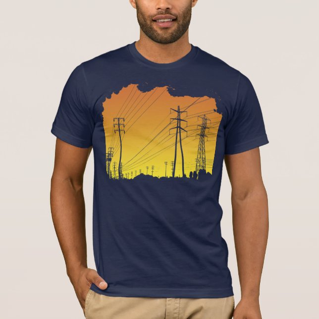 T-shirt das linhas eléctricas (Frente)
