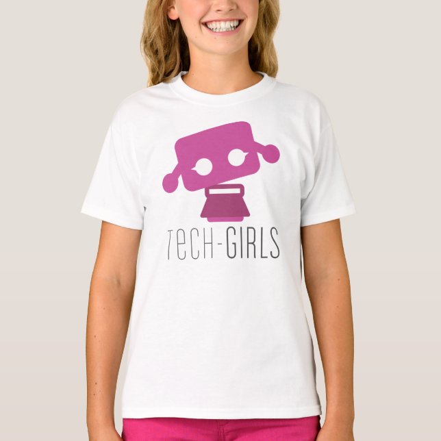 T-shirt das meninas da tecnologia com ponto roxo (Frente)
