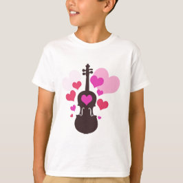T-shirt das meninas do amor do violino