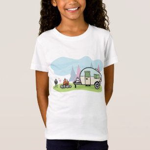 T-shirt das meninas do campista do estilo do