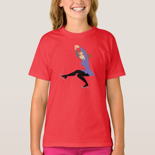 T-shirt das meninas do patinagem artística (Frente)