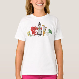 T-shirt das meninas: Harpa dos alho-porros do