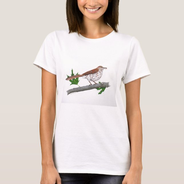 T-shirt das mulheres Brown Thrasher (Frente)