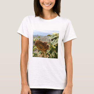 T-shirt das mulheres com a foto do girassol