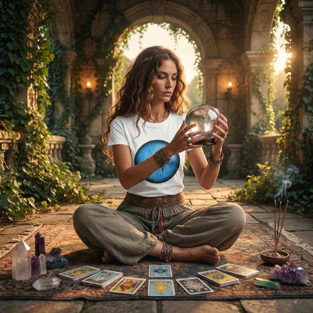 T-Shirt das Mulheres de Olho Azul (Criador carregado)