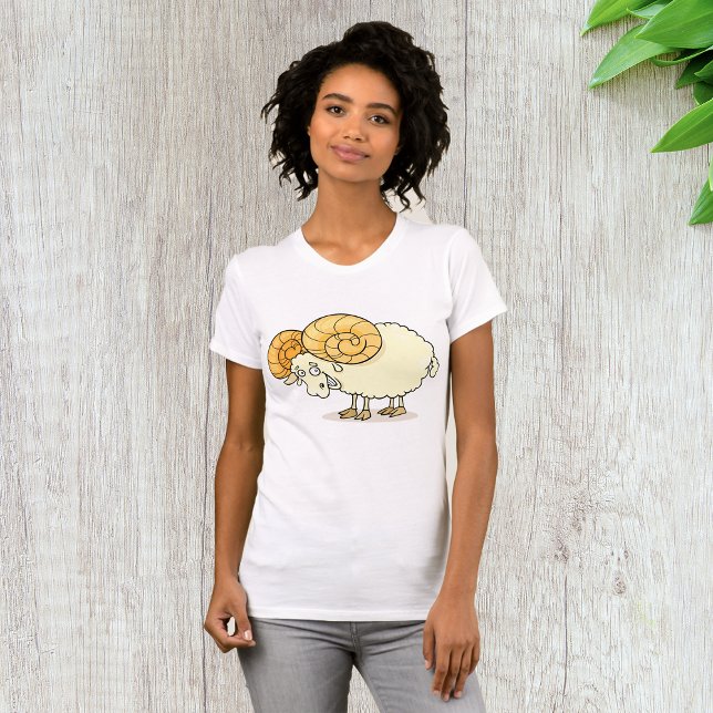 T-Shirt das Mulheres de Ram Ovelhas (Criador carregado)