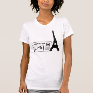 T-shirt das mulheres do cartão do t'aime de Je da