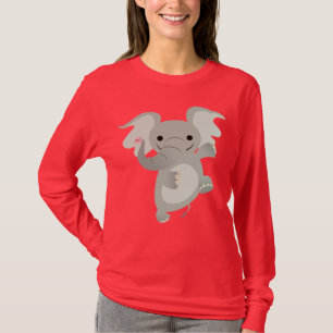 T-shirt das mulheres do elefante dos desenhos