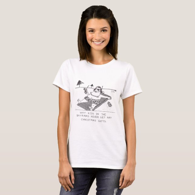 T-shirt das mulheres papais noeis Beach Time (Frente Completa)