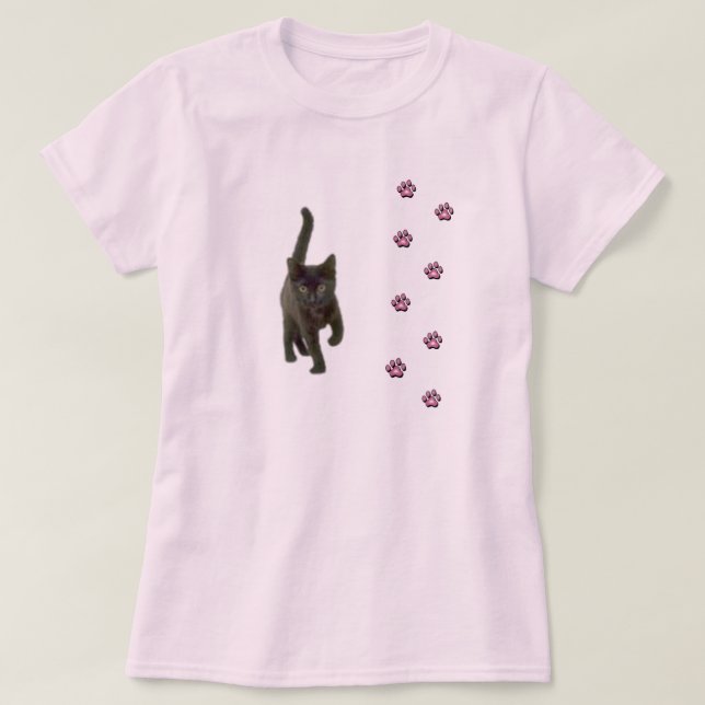 T-shirt das patas do gato (Frente do Design)