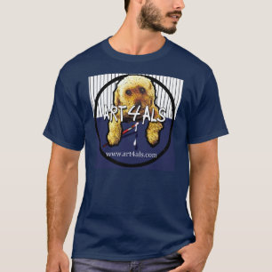 T-shirt das riscas do marinho do ALS da ARTE 4