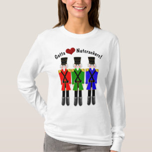 T-shirt das senhoras, Capa longa, Nutcrackers do
