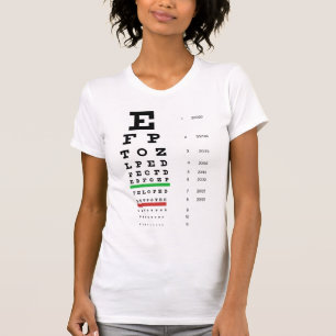 T-shirt das senhoras da carta de olho de Snellen