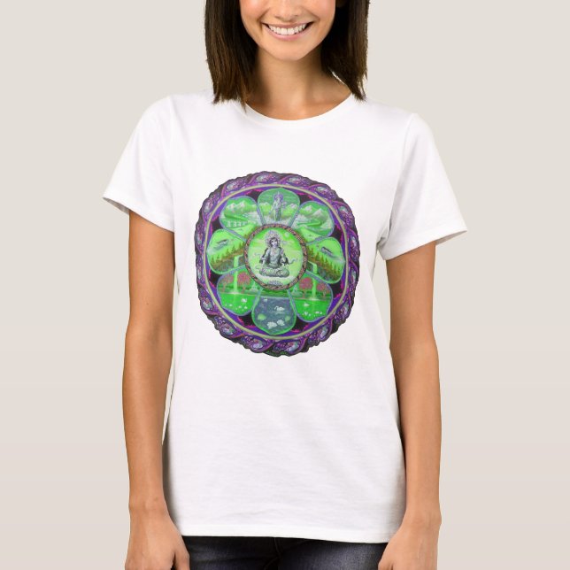 T-shirt das senhoras da mandala da terra de Tara (Frente)