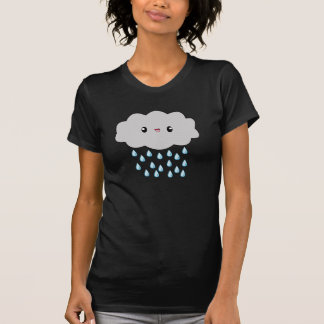 T-shirt das senhoras da nuvem de chuva de Kawaii