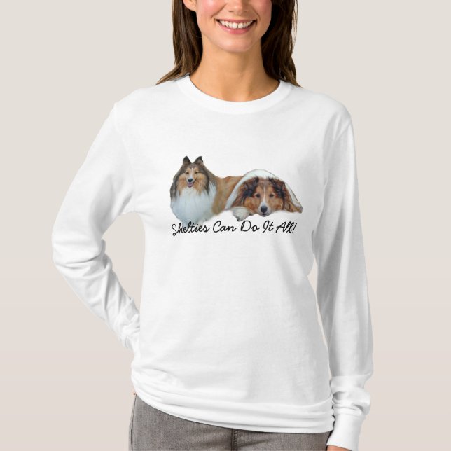 T-shirt das senhoras de Sheltie (Frente)