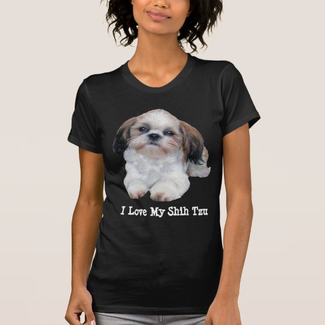 T-shirt das senhoras de Shih Tzu (Frente)